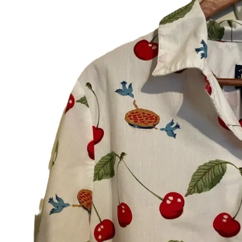 NICK & NORA - Sleepwear Shirt - Cherry Pie & BlueBirds - XXL - Picture 3 of 5